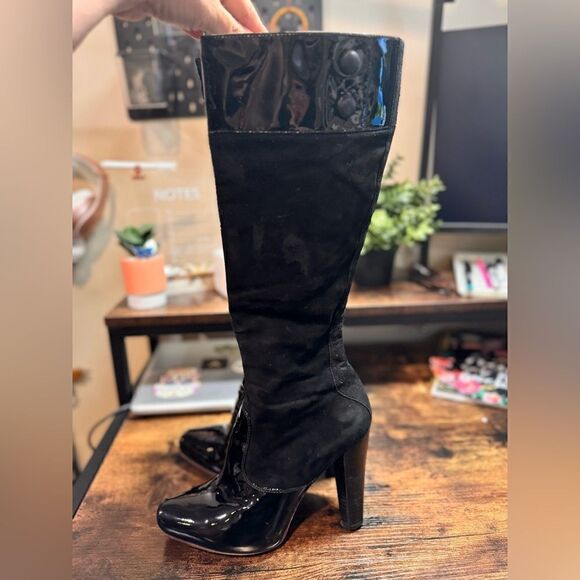 Via Spiga Black patent leather and suede boots size 7.5 - Picture 3 of 12